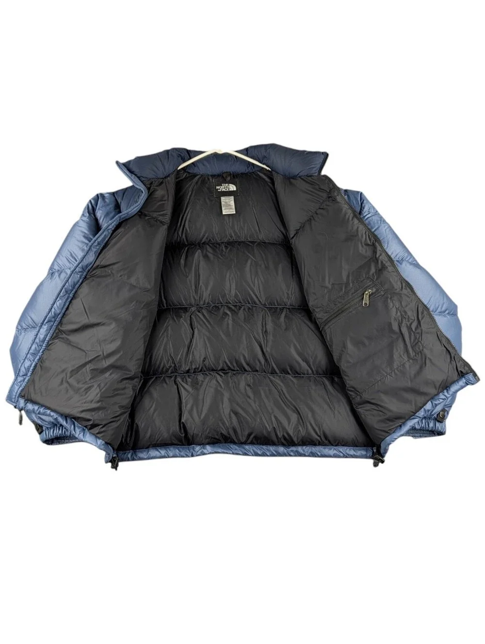 The North Face Nuptse 700 Fill Down Puffer Jacket Blue Black Men's Large EUC